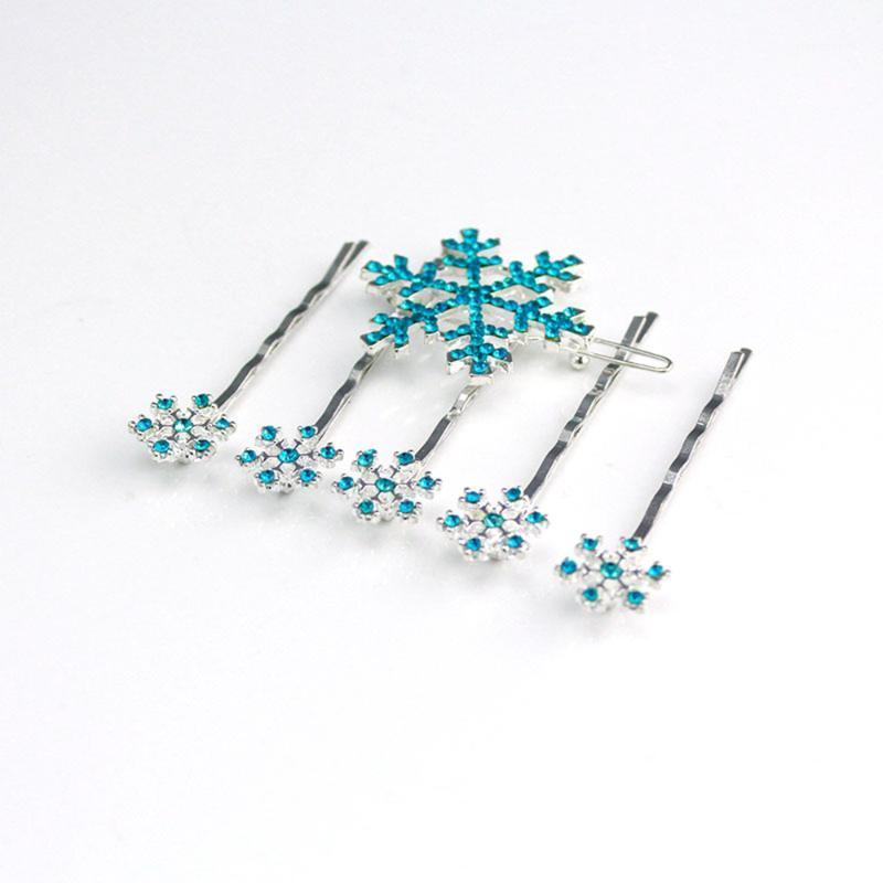 

Hair Clips & Barrettes Ladies Children Girls Accessories Snowflake Hairpin Rhinestone Clip Set Six-piece, Golden;silver