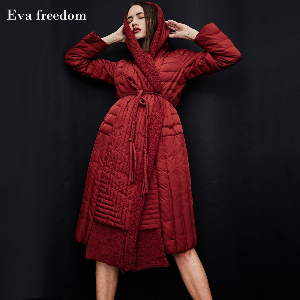 

down jacket eva om fashion design coat large loose 2021 winter hooded women's, Black