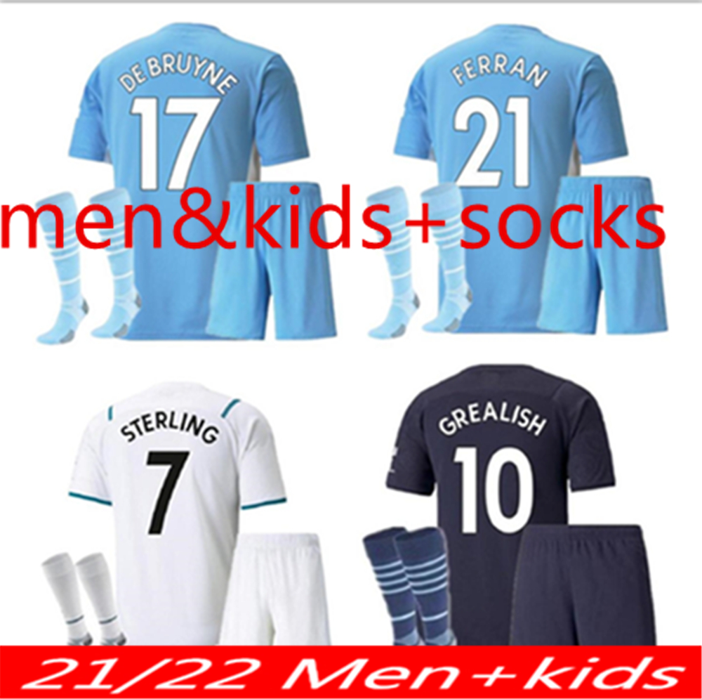 

21 22 MAN soccer jerseys 2021 2022 GREALISH FODEN STERLING football shirt DE BRUYNE GESUS BERNARDO MAHREZ RODRIGO CITY men kids kits with socks
