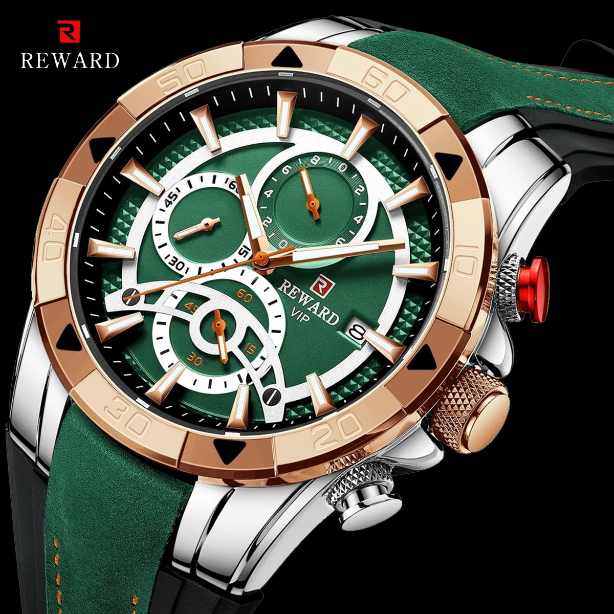 

REWARD Men Quartz Watches Business Dress Waterproof Wristwatch Men Luxury silicone Sports watch men Gifts Montre hommeg, Greay