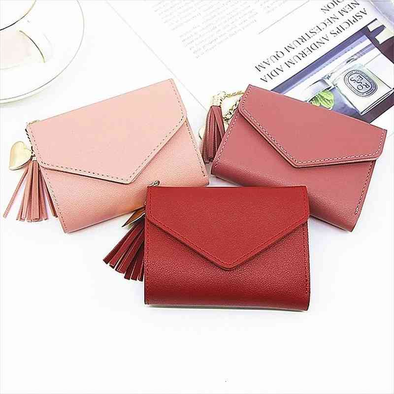 

mini tassel wallet women fashion purse female wallets korean students lovely small, Red;black