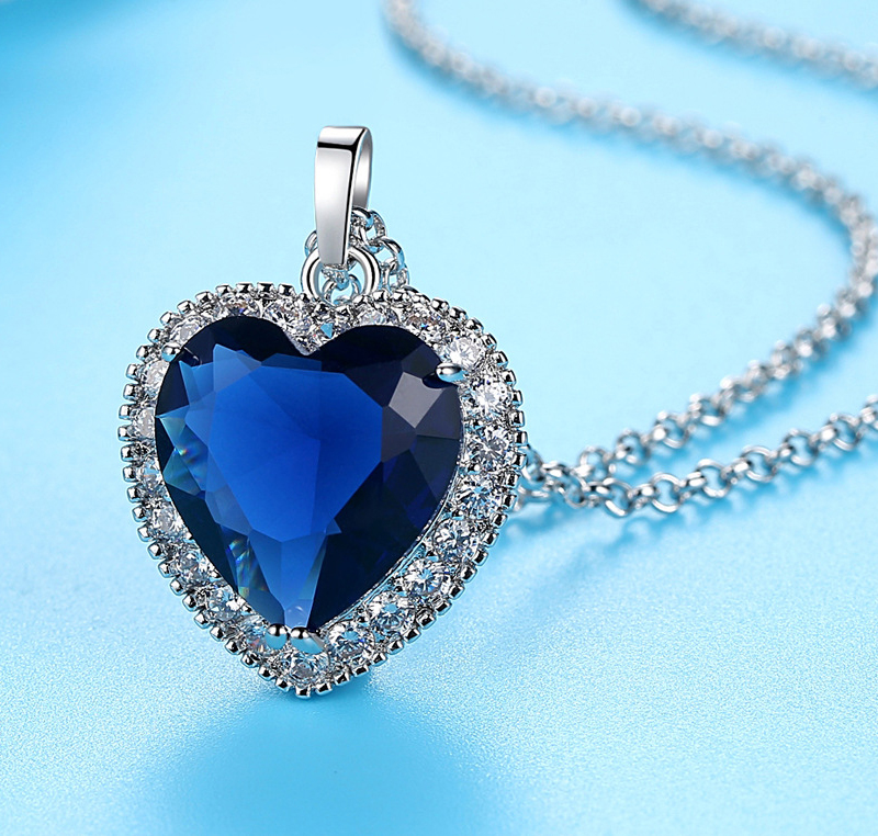 

Titanic Heart of Ocean blue love forever pendant Necklace Red item