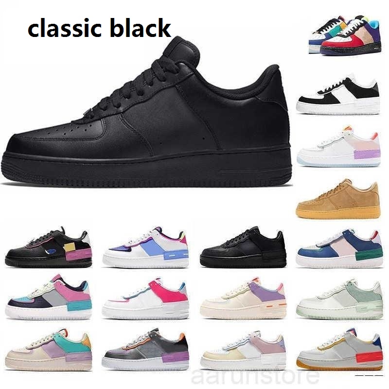 Middle gang Design Forces Men Low Skateboard Shoes One Unisex 1 Knit Euro Air High Women All White Black Red Sise 36-45