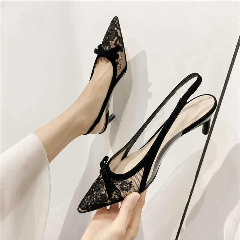 

Dress Shoes Sexy Women Pumps Fashion Ladies High Heels Soft Leather Woman Pointed Toe Non-slip Brand Summer 61420, Black