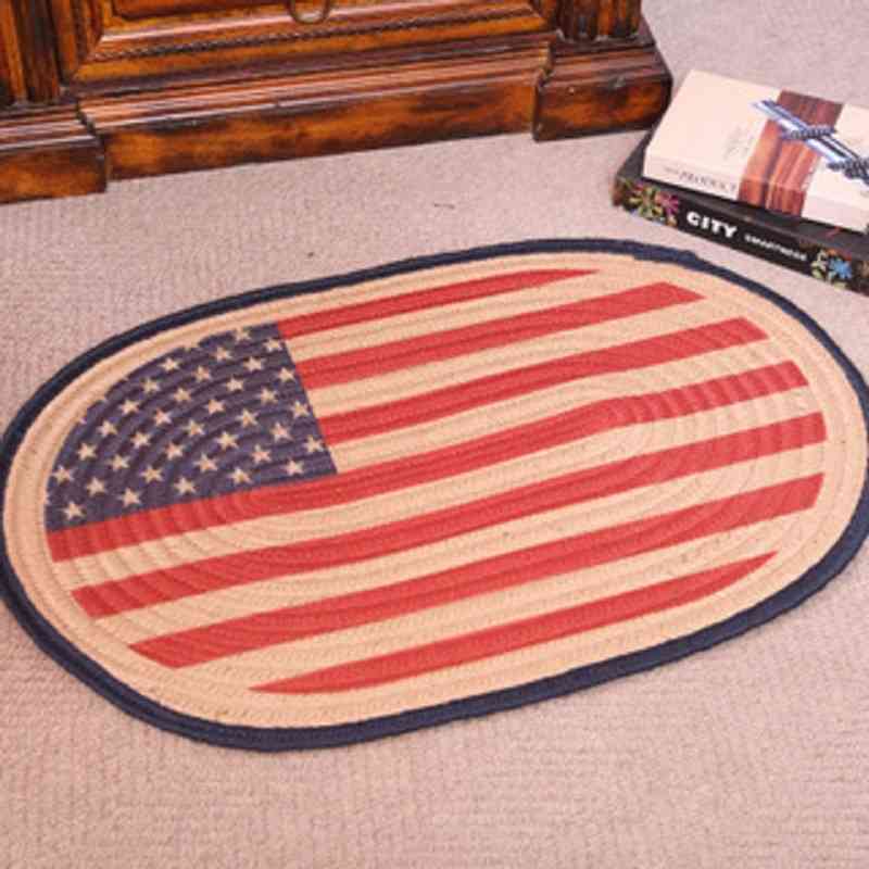 

Ins style living room family hotel floor door mat cloakroom thickened carpet, Little star american flag