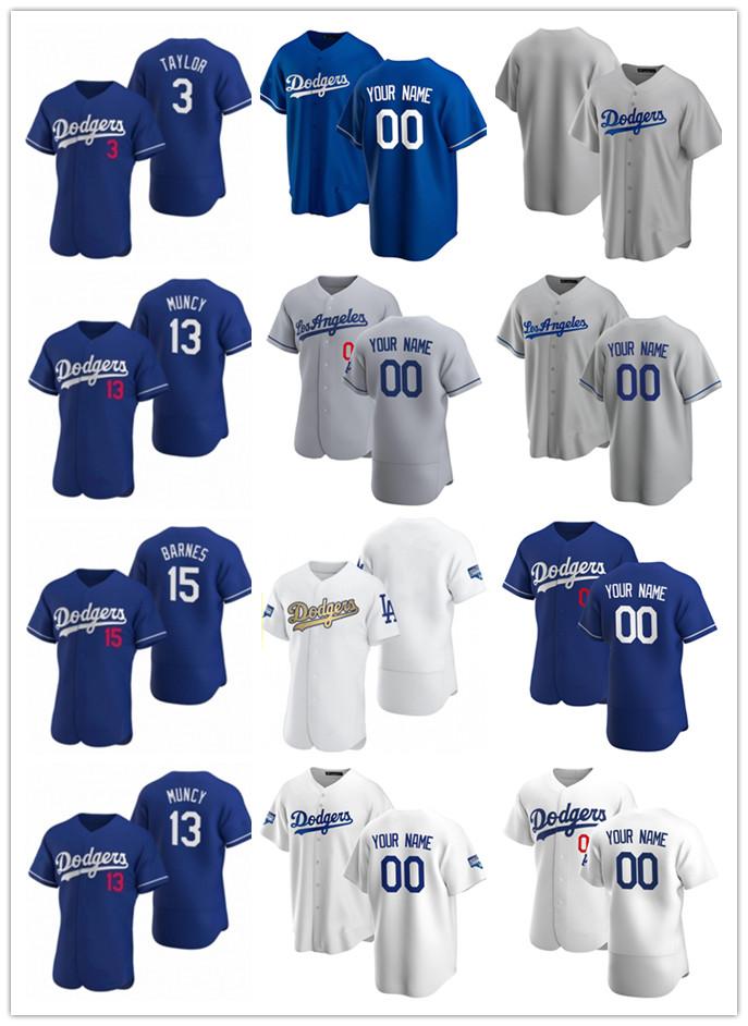 

Custom Jersey Mens women youth Los Angeles Dodgers 3 Chris Taylor 13 Max Muncy 15 Austin Barnes Baseball Jerseys, Blue;black