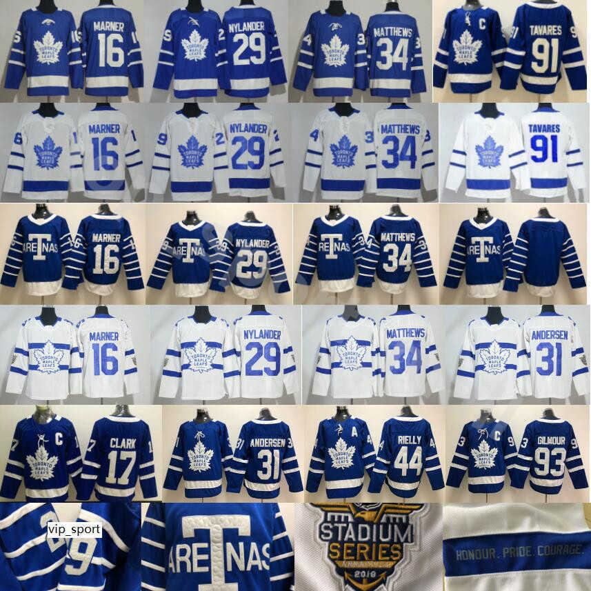 

1918 1919 Toronto Arenas Jersey Maple Leafs 34 Auston Matthews Ice Hockey Mitchell Marner 29 William Nylander Stadium Series, Men stadium series white