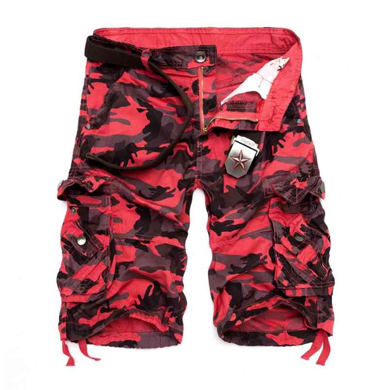 

Camouflage Loose Cargo Shorts Men Cool Summer Military Camo Short Pants Homme Tactical Cargo Shorts Drop 210720, Blue