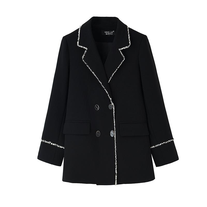 

Spring Autumn Black Women Suit Blazer Female Casual Net Red Double-Breasted Long-Sleeved Lady Clothing Coat Women' Suits & Blazers
