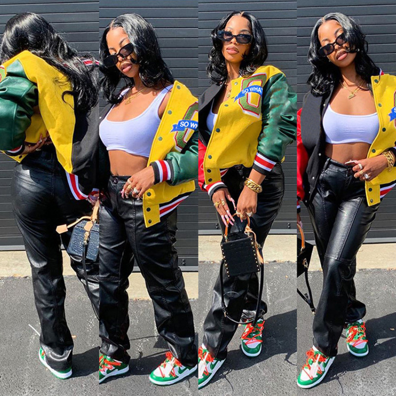 

Designers Clothes Women Winter Jackets Color Matching Women's Net Red Fashion Casual Coat 2021, Yellow