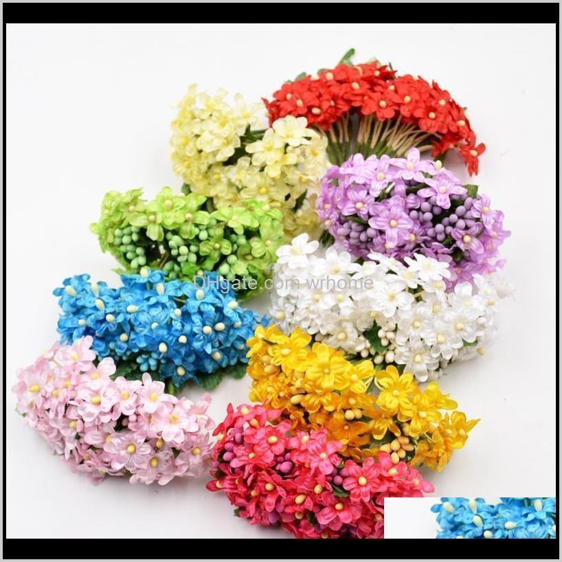 

Wreaths Festive Party Supplies & Garden Silk Mini Pearl Daisy Artificial Flowers Bouquet For Wedding Home Decorative Diy Craft Fake, Blue