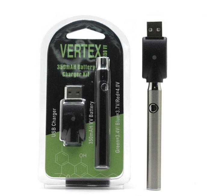 

Vertex LAW Co2 VV Preheat Battery Kits LO Oil Vaporizer 510 mk Vape Pen Preheating Batteries 350mah BOGO 9 Colors