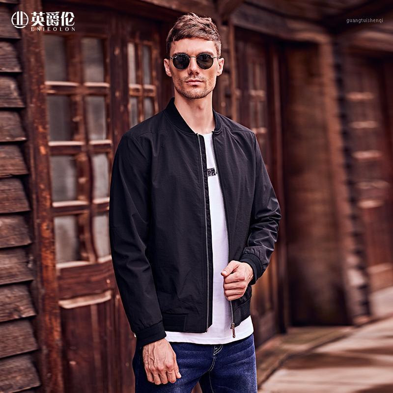 

Men's Jackets Enjeolon Brand Autumn Winter Men Simplicity Jacket Coat Young Causal Embroidery Print Baseball Coats JK0379, Black