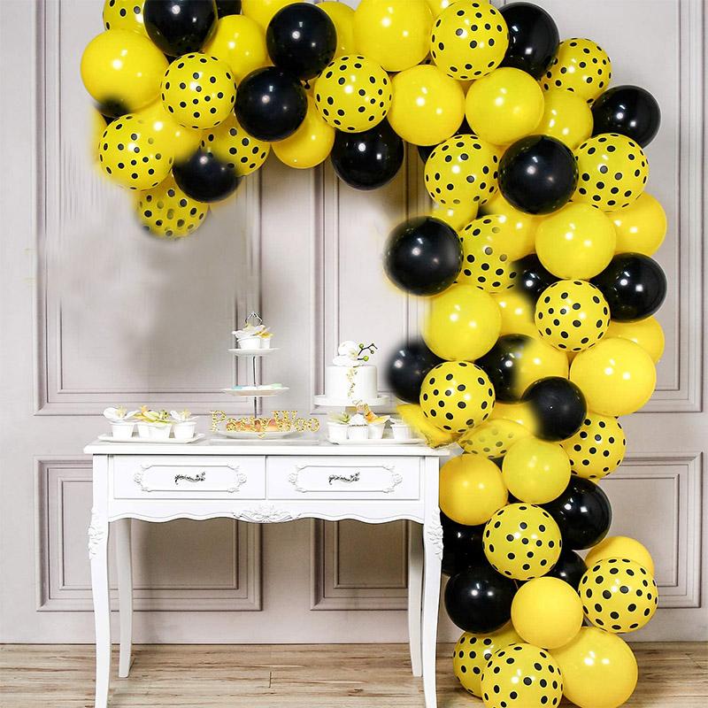 

Party Decoration Insect Balloons Set Yellow Black Polka Dot Bee Themed Decor Baby Shower Honey Birthday Supplies