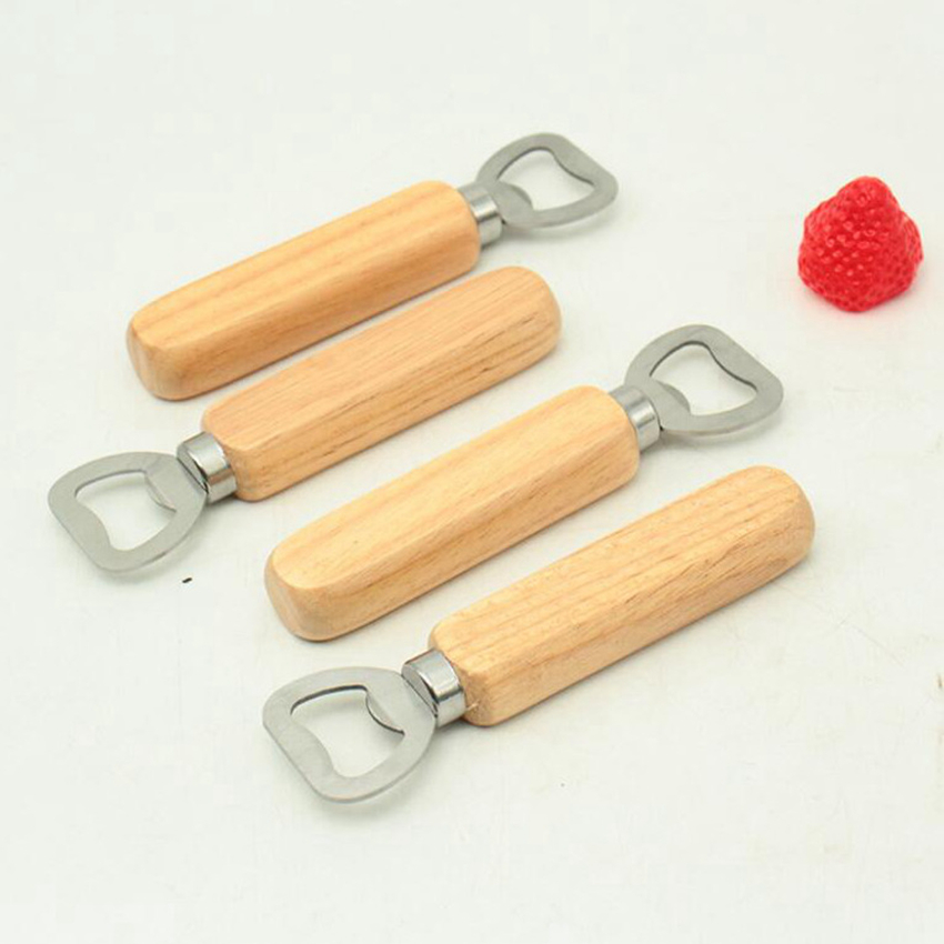 

Wooden Handle Bottle Openers Stainless Steel Corkscrew Beer Opener ZZA3384