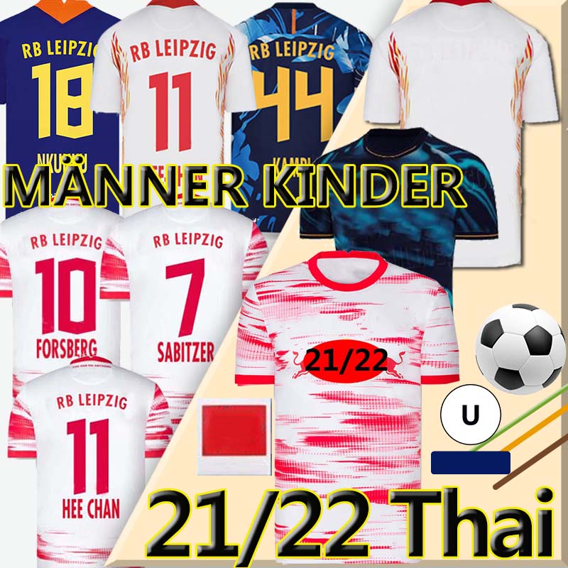 

2021 2022 Leipziges Soccer Jersey SZOBOSZLAI HEE-CHAN 20/21 RBL football jerseys KONATE SABITZER KLUIVERT POULSEN HALSTENBERG Men+Kids kits, 20/21 home kids