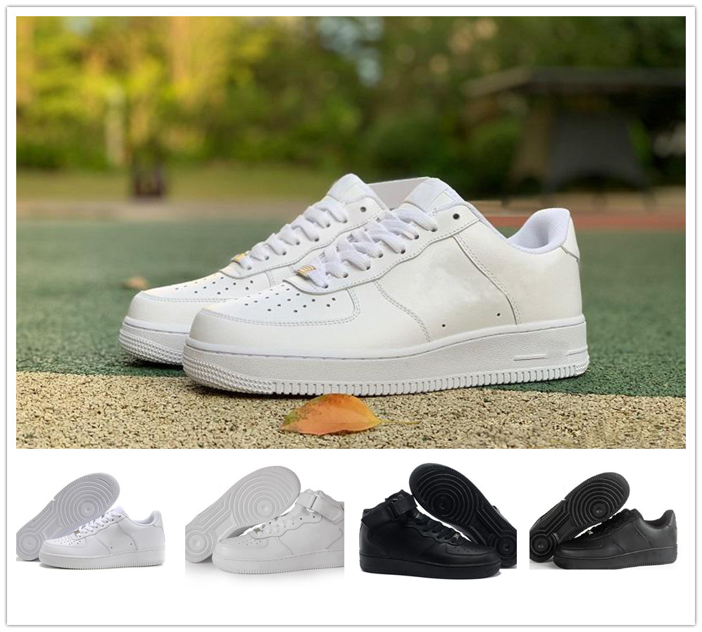 

Top Quality Forces Men Low Skateboard Shoes One Unisex 1 Knit Euro Air High Women All White Black Red Leather Trainer Sneaker