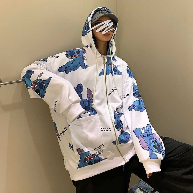 

Spring and autumn new ins students BF top versatile loose hooded sweater women's 200 Jin fat mm thin jacket fashion, Thin white