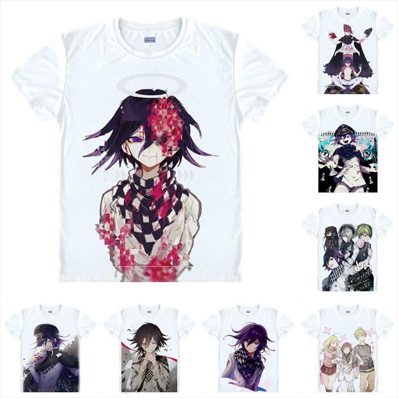 

makoto naegi kyoko kirigiri danganronpa mens t shirt v3 killing harmony men casual premium printed short sleeve shirts, White;black