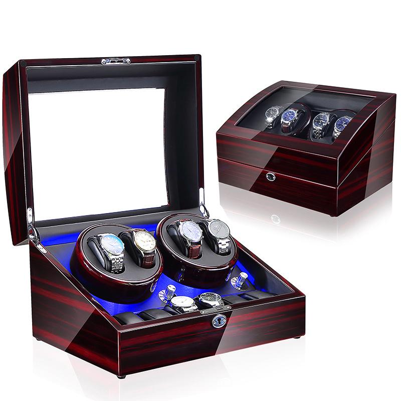 

Watch Boxes & Cases Light Led Automatic Orbit Mabuchi Luxury Engine Winder Box Rotating May Contain Four Hanical Clos And 6 Quartz 4