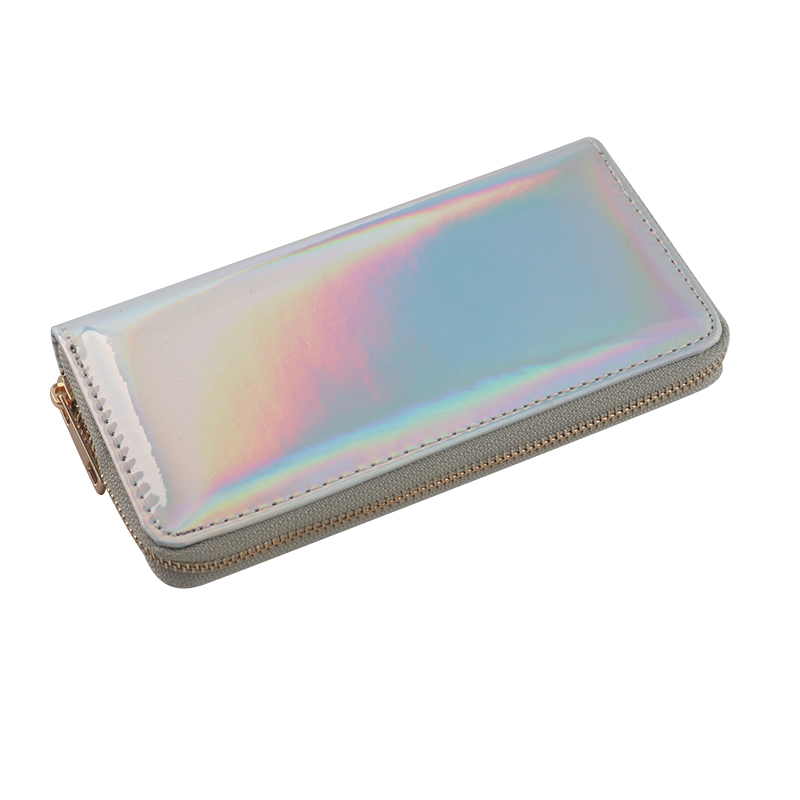 

Wallets Fashion Laser Holographic Long Female Clutch Bag Women Purses Portfel Zip Phone Pocket Carteras, Red;black