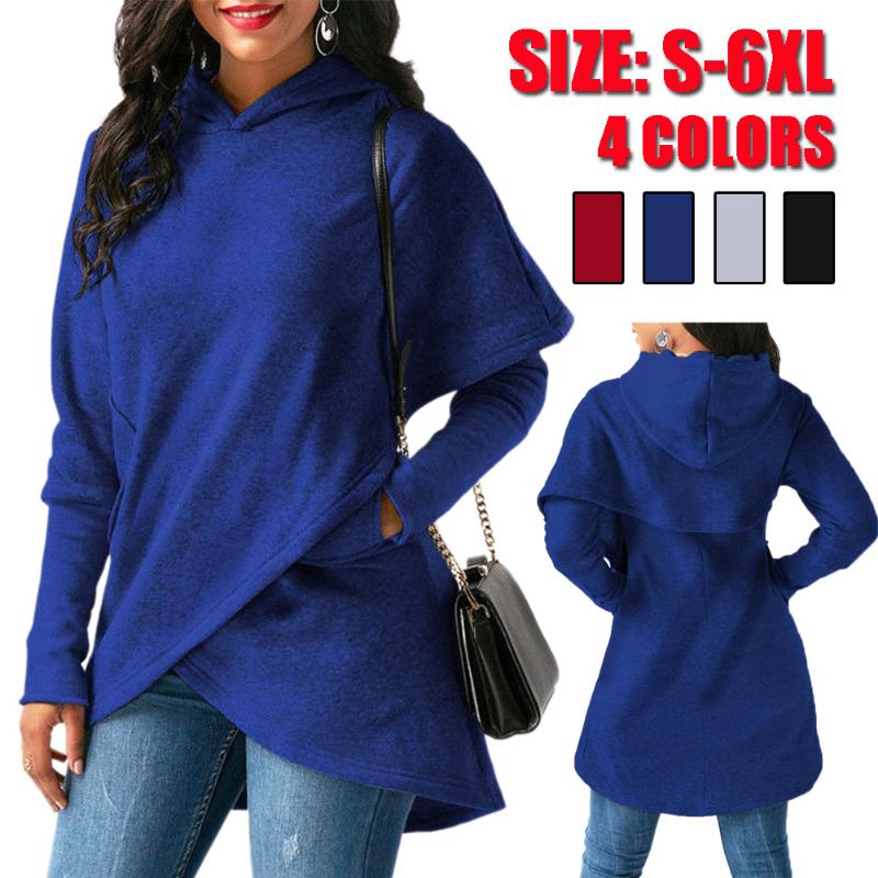 

Women's Hoodies & Sweatshirts CHANWELL Women Long Sweatshirt 2021 Winter Warm Solid Color Sleeve Hoody Ladies Vintage Hooded Pullovers Femal, Black