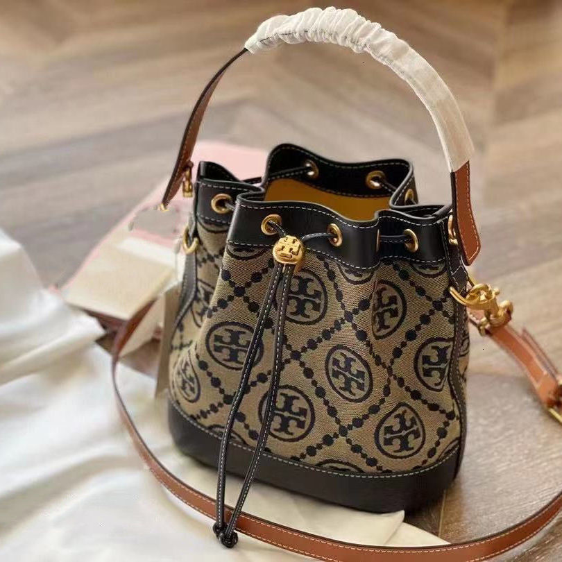 

Women's Little Tb Red Book Pop Star Same Old Flower Denim Canvas Small Mini One Shoulder Portable Cross Bucket Bag