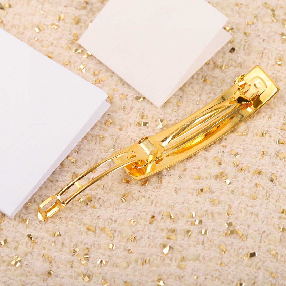 

Brass material hair clip in 18k gold plated for women wedding jewelry gift have box stamp PS3143, Golden