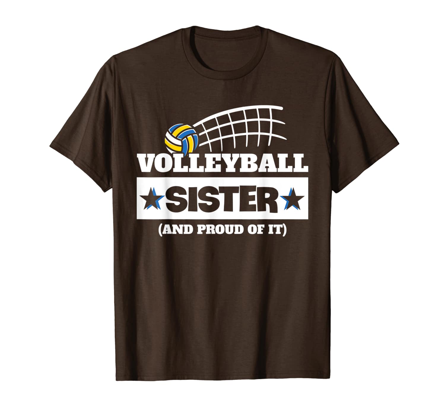 

volleyball sister and proud of it sport sister gift t-shirt, White;black