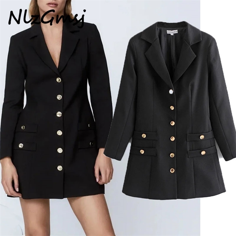 

Dres Office Wear Black Suit Chic Fashion Single Breasted Mini Female es Vestidos Mujer 210628, As picture