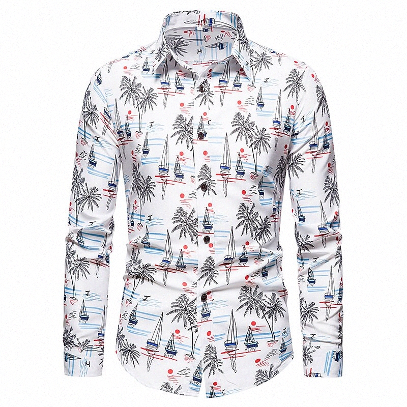 Chemise pour hommes Bouton graphique Bouton Daily Collier Daily Manches à manches longues Blanc Noir Jaune Y3JT #
