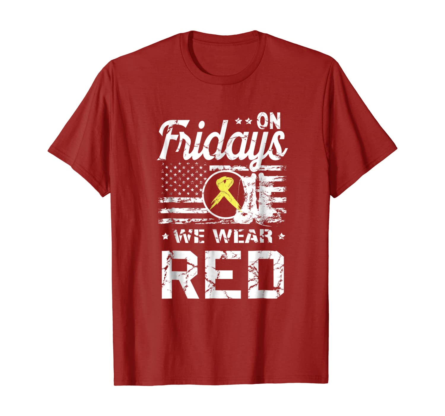 

RED Friday TShirt Remember Everyone Deployed Military Gift, White;black
