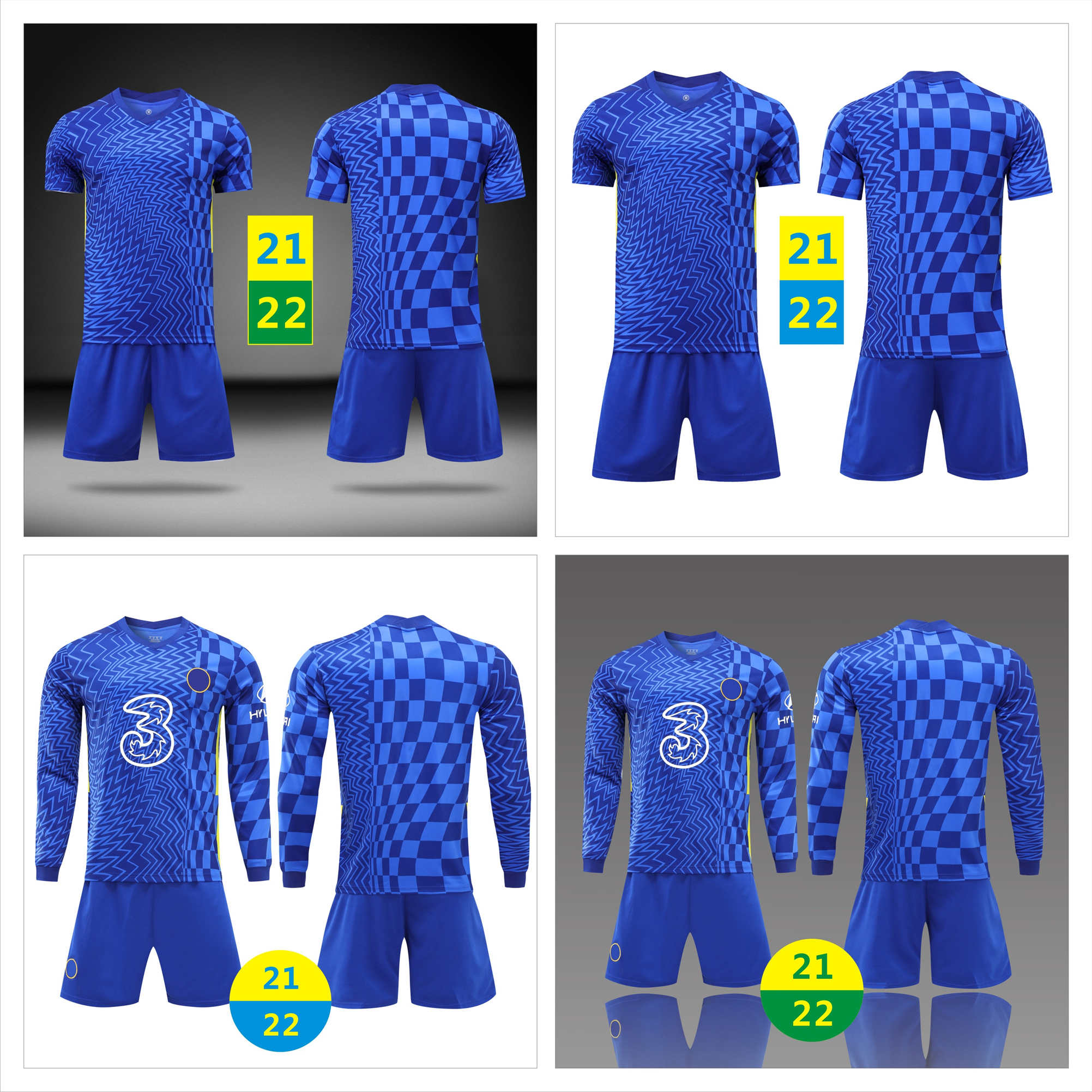 

21 22 Home Team Soccer Wear Adult Long sleeve suit Jerseys Training Tracksuit 2021 Mens Sportswear Shirt Kid Football Short Sleeves Set Jers, Black