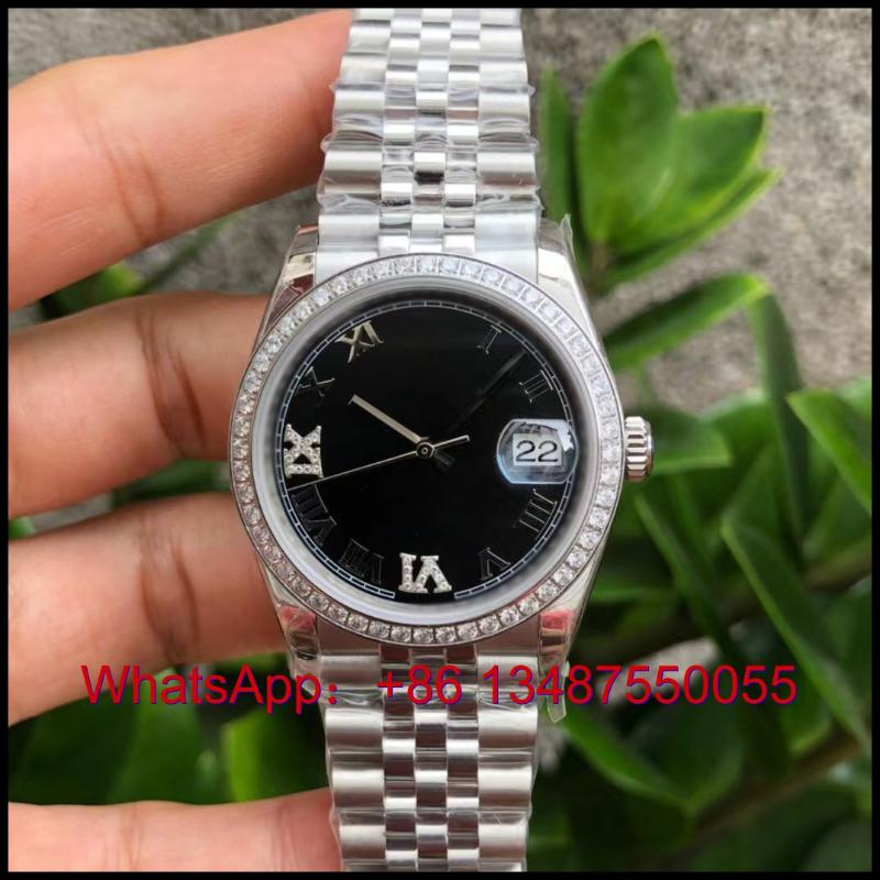 

Wristwatches Fashion Brand 36mm Rome Dial Calendar Sapphire Luminous Stainless Steel Man Clock Automatic Mechanical Watch, 18