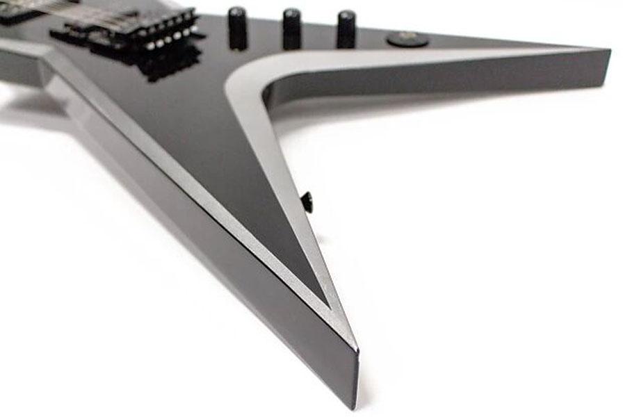 

Wash Dime Stealth Dimebag Darrell Black Metallic Silver Electric Guitar Floyd Rose Tremolo Bridge BlackHardware Grover Tuners