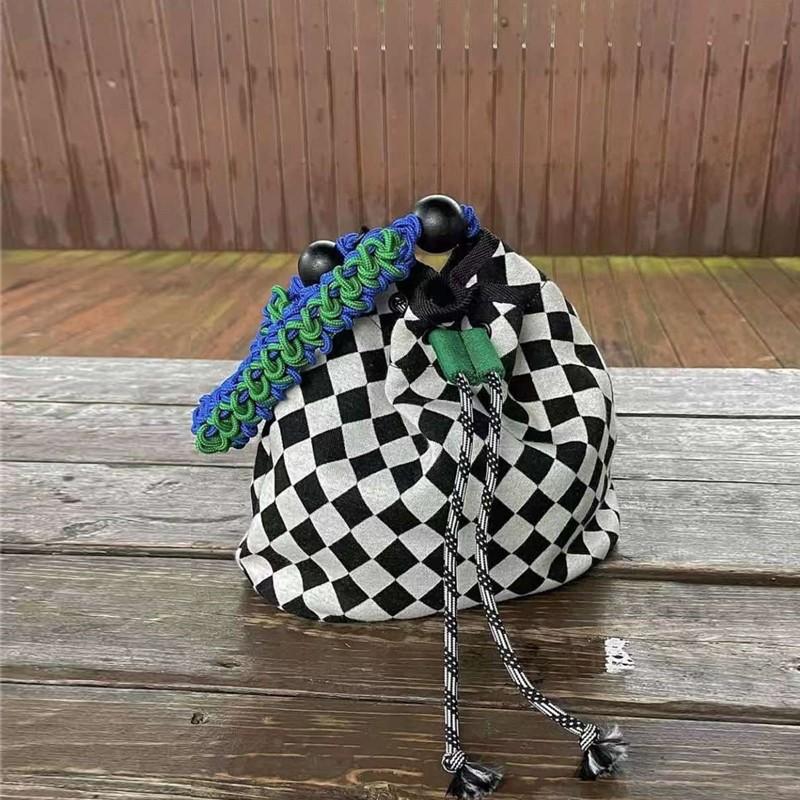 

Evening Bags Retro Women's Shoulder Bag Simple Solid Color Fresh Canvas Literary Buckle Tote Check Bucket Handbag