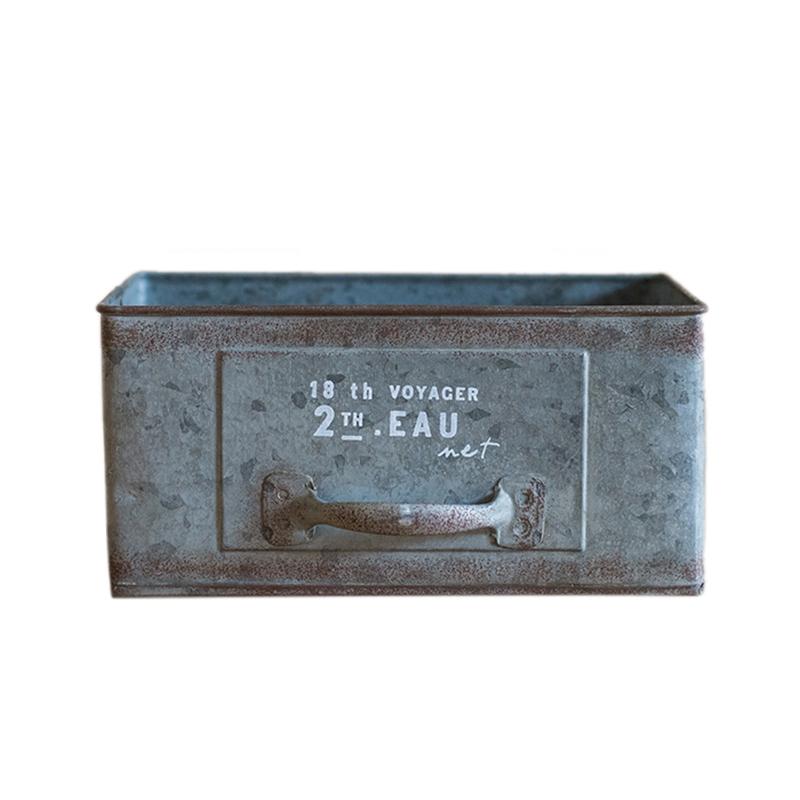 

Planters & Pots Vintage Shabby Chic Rectangle Galvanized Zinc Drawer Planter Box Metal