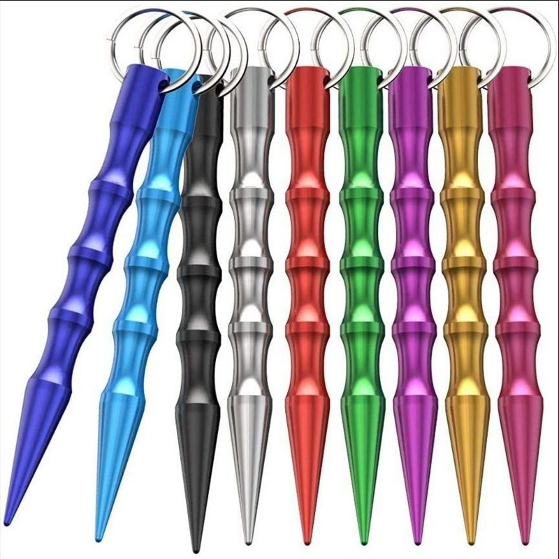 

Self Defense Aluminum Key Chain Metal Cusp Portable Sturdy and Durable Keychains for Girls Ladies Women Window Breaker Wolf Stick