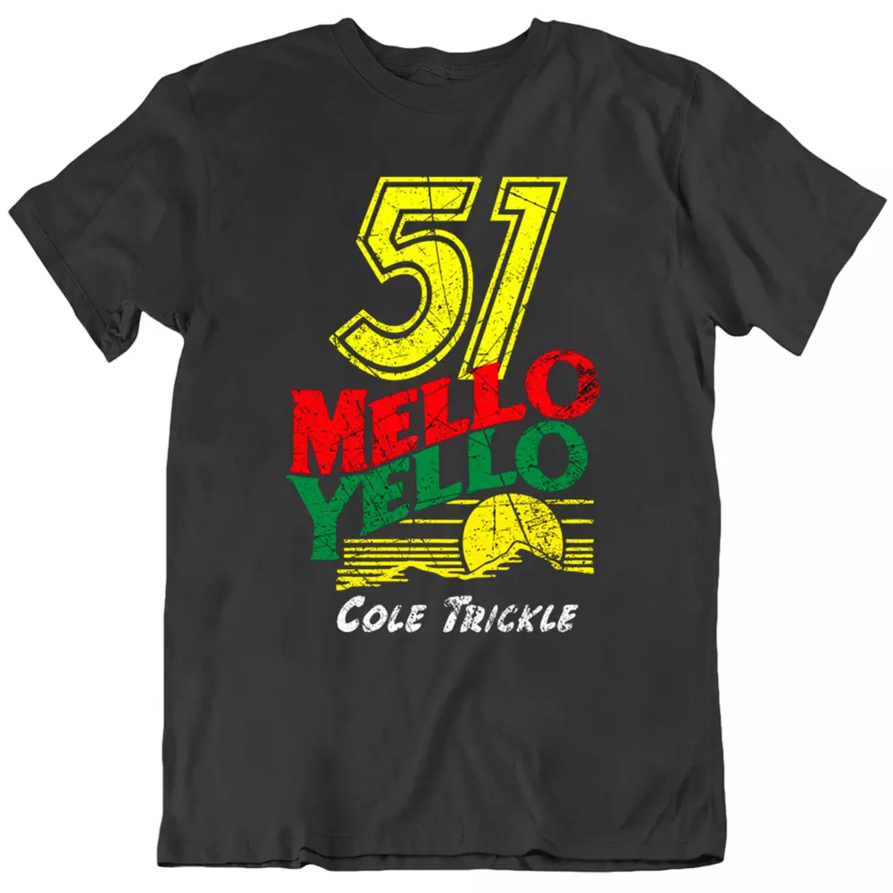 

51 Tee Mello Yello Cole Trickle LOGO Fan Movie car Champion 90's Men's T Shirt, White;black