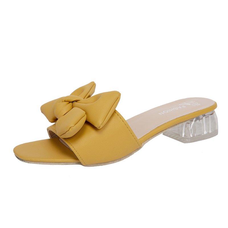 

Summer Women's Slippers 2021 Fashion All-match Bows Embellished Sweet And Cute Small Fresh, Blue