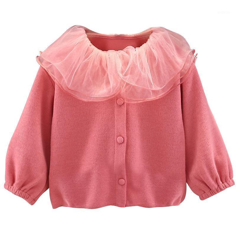 

Coat Girls Cardigan Jackets 2021 Fall Winter Baby Cute Sweet Clothing Kids Children Top Lace Lapel Jacket For Autumn, Blue;gray