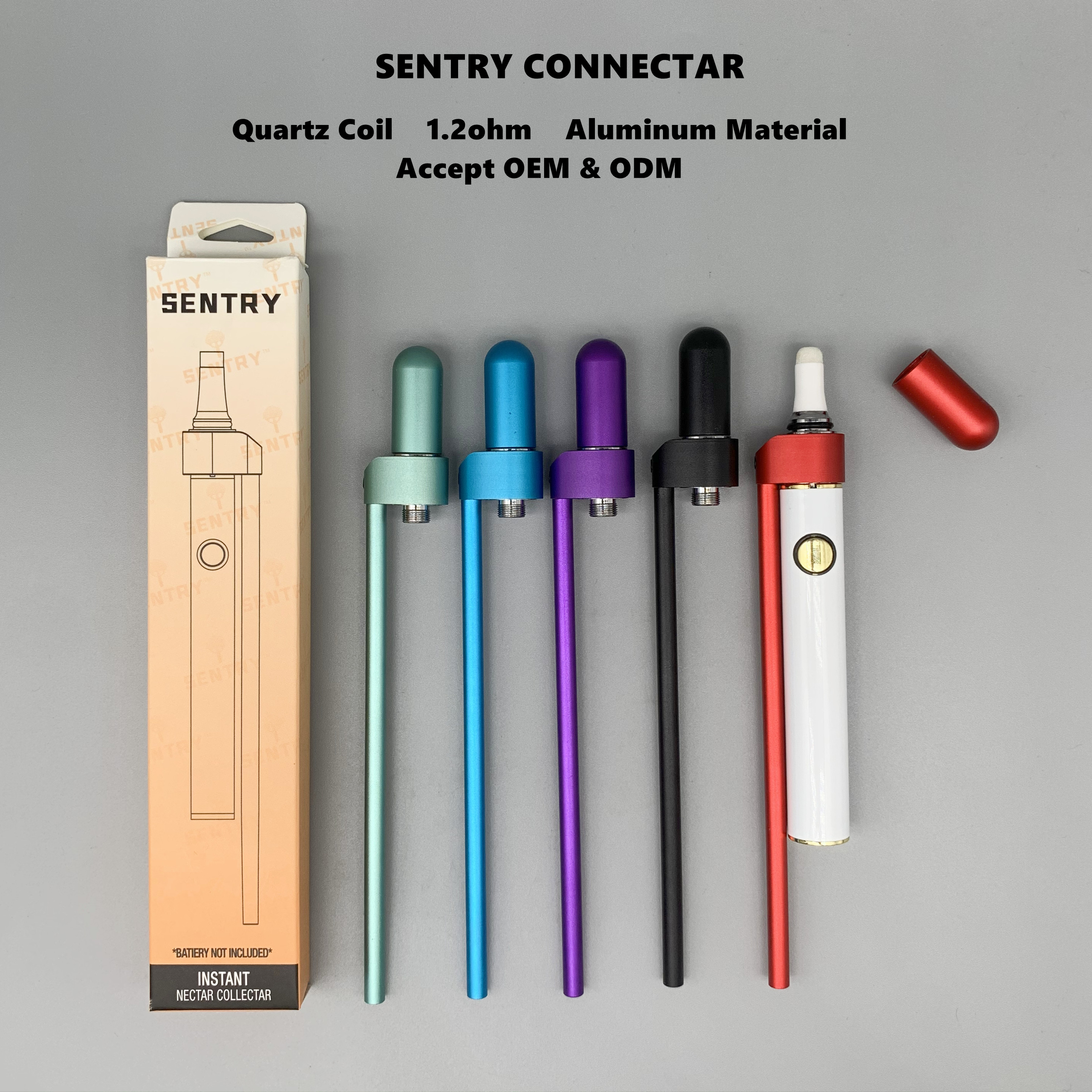 

Original SENTRY Connector Vape Batteries Wax Atomizers Quartz Coil Vaporizer instant nectar collector Concentrate CONNECTAR for 510 thread b