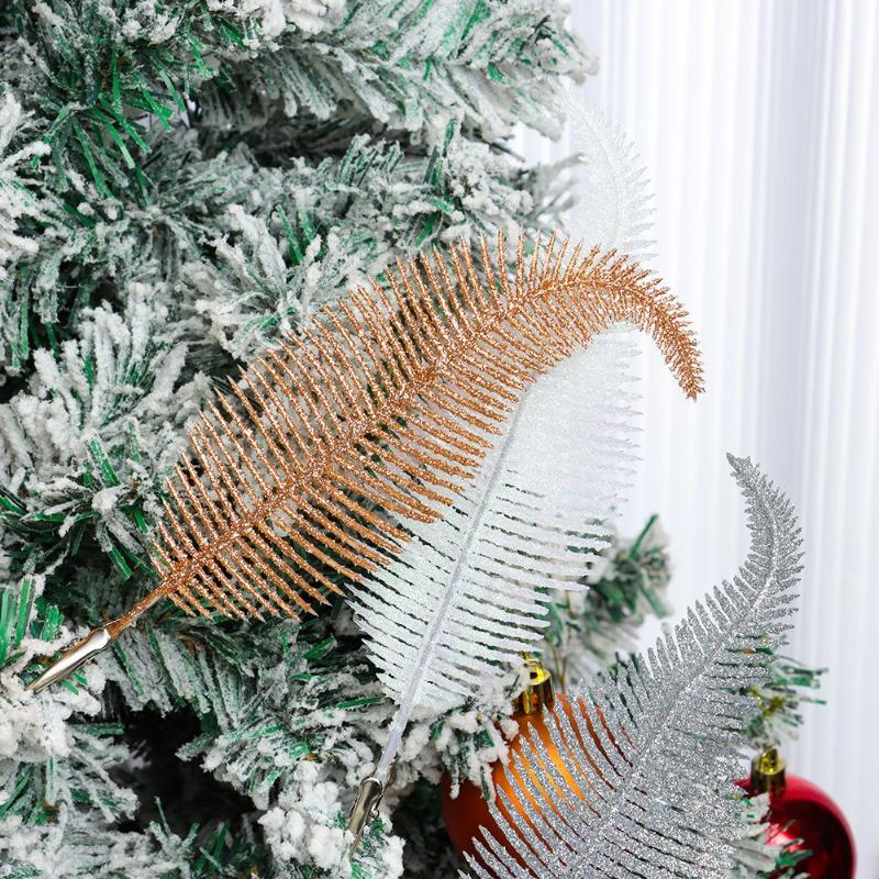 

Christmas Decorations Supplies Glittery Feather Clip DIY Feathers Tree Decoration Xmas Ornament Home Decor Wedding Plumes