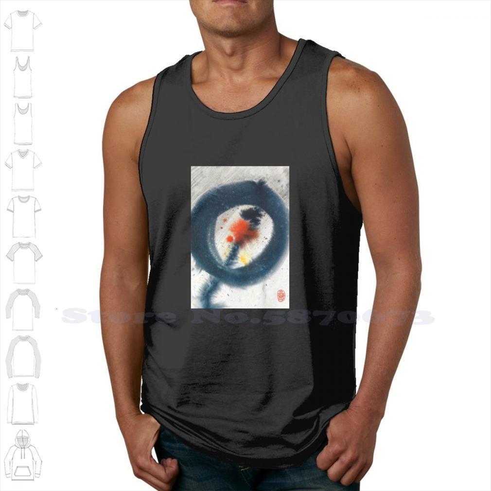 

enzo bliss custom funny tank sleeveless vest abstract ink zen ron moss, White;black