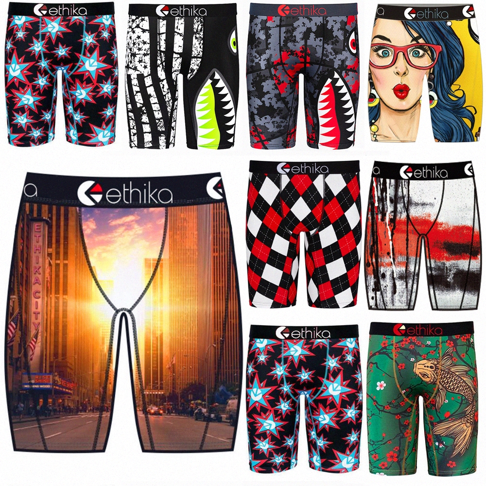 

high-quality ethika men Underpants boxers shorts mens underwear quick dry briefs graffiti printing swim trunks Swimming pants Random styles 94SS#, I need see other product