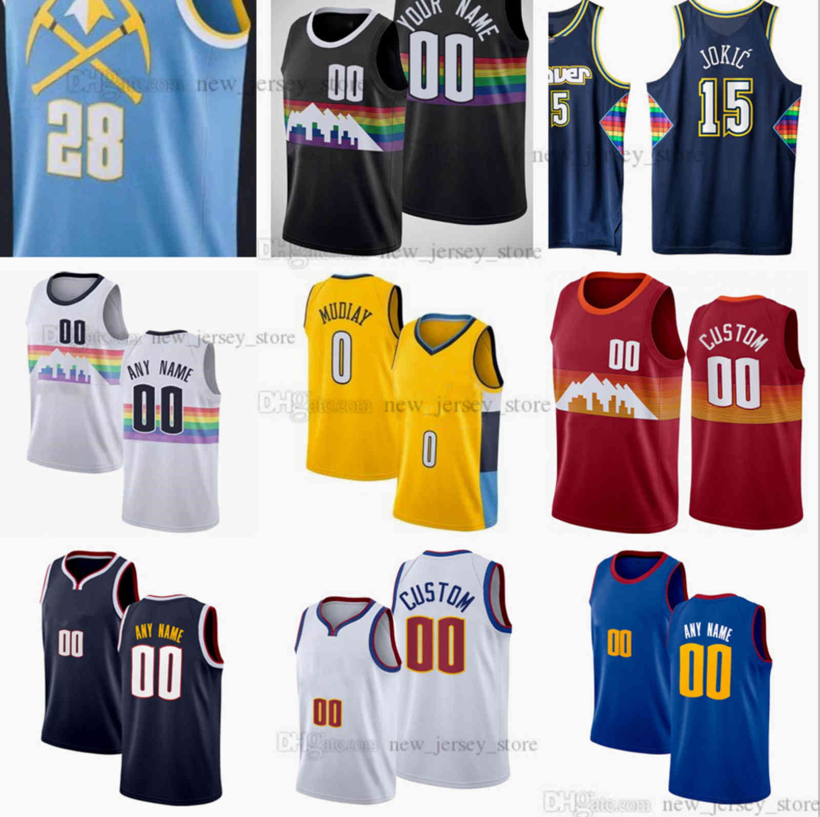 

Custom Printed 21-22New City Diamond 75th Basketball Jerseys 15 Nikola 27 Jamal Jokic Murray Bol Gordon 11 Monte Morris 8 Jeff 0 JaMychal Green Austin Rivers Zeke Nnaji, Other styles . tell me on order