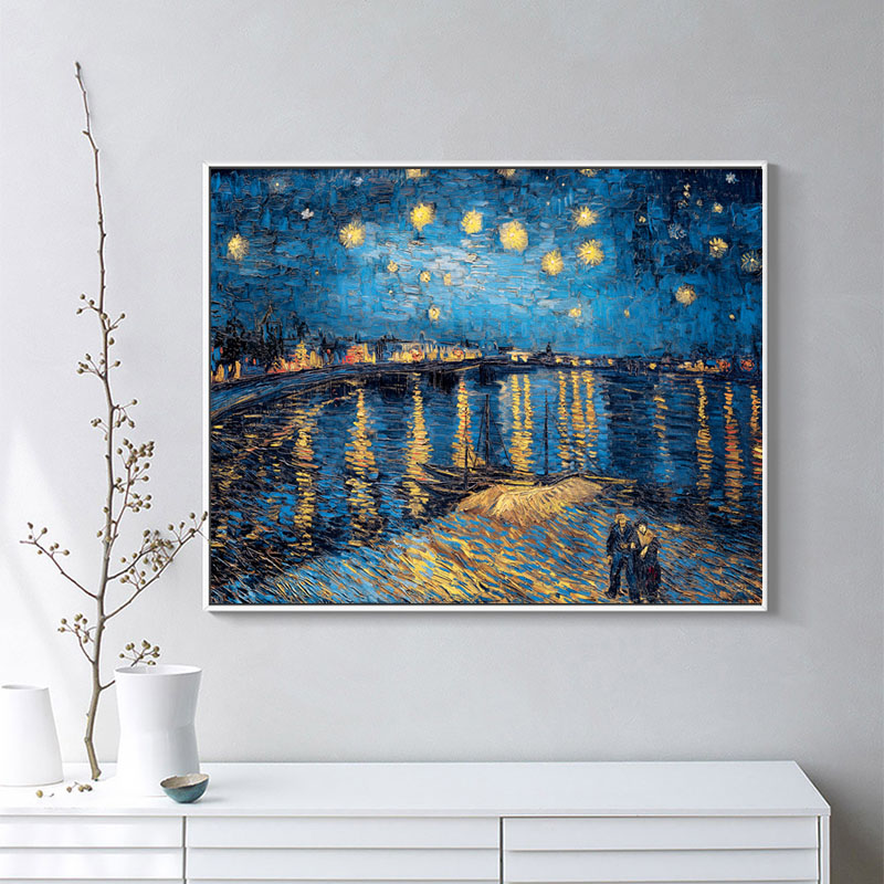 

Wall Starry Night on the Rhone River by Vincent Van Gogh Famous Artist Art Print Poster Wall Picture Canvas Painting