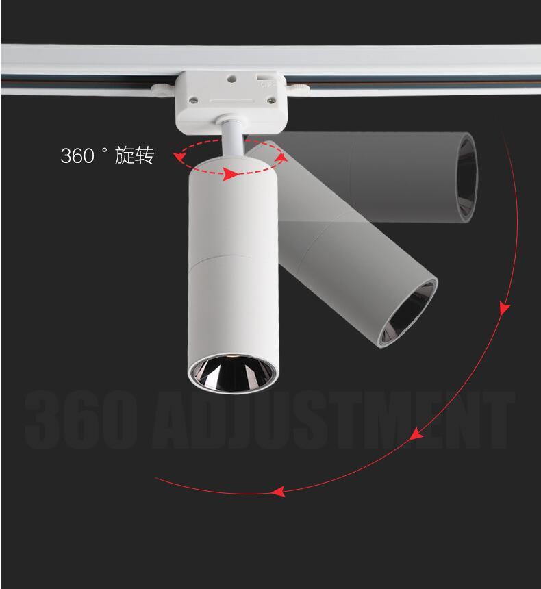 

20W LED Track Light 2 Wire 1 Phase Dimmable Rail Spot Lighting Fixtures Lamp AC85-265V Ceiling Lights