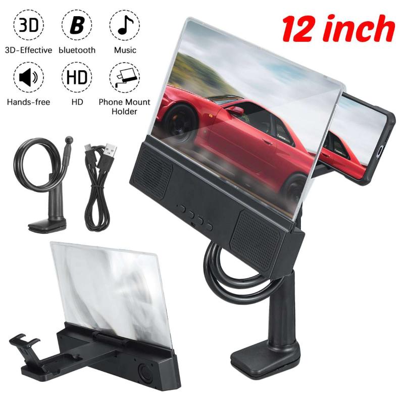 

Cell Phone Mounts & Holders 12 Inch Mobile 3D Screen Video Magnifier Folding Enlarged HD Movie Amplifying Projector Stand Bracket With Speak