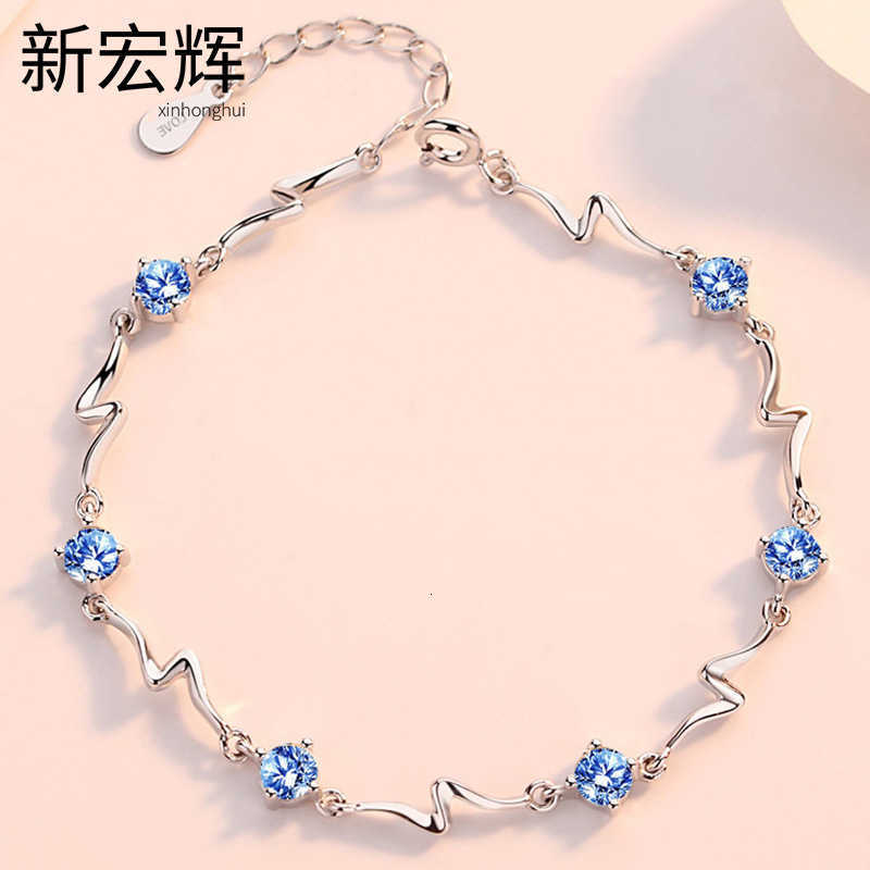 

tiktok, the same blue korean character, ocean heart bracelet, all match, valentine's day, bracelet., Golden;silver